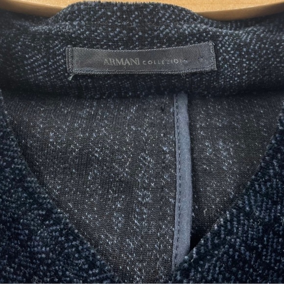 Armani Collezioni Blue Velvet Mandarin Collar Button Front Sport Jacket US XL - Picture 5 of 10